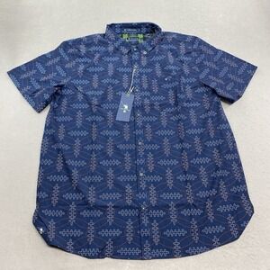 William Murray Shirt Mens XL Navy Button Up Laces Out Performance Golf Stretch